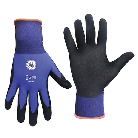 Ge Coated Gloves, Sandy Nitrile, Blue/Black, 2XL 1 PR GG2712XLC